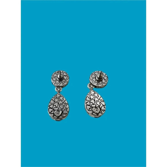 Brighton Earrings Gray Agate Drop Dangle NWOT - Picture 4 of 5